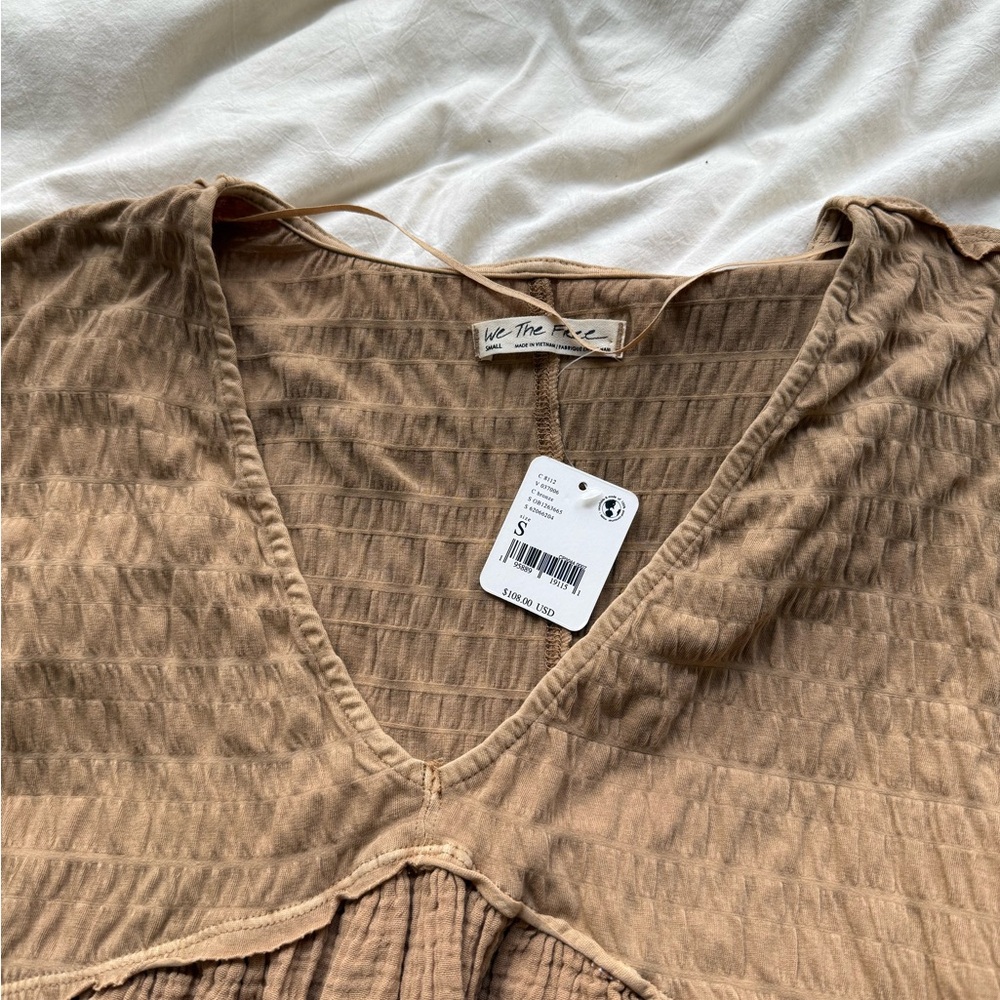 We The Free Textured Brown Blouse - Picture 2 of 3